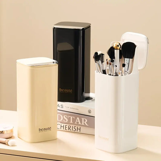 Multifunctional Countertop Brush Holder with Adjustable Compartments