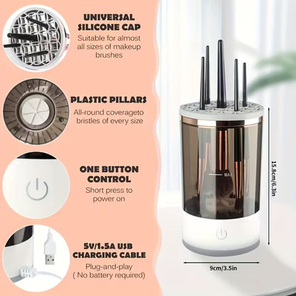 USB Plug Portable Electric Makeup Brush Cleaner With Rubber Makeup Machine