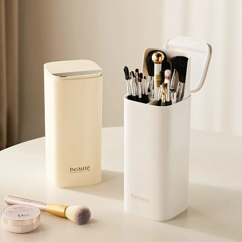 Multifunctional Countertop Brush Holder with Adjustable Compartments