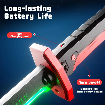SparkBlade LED Sword Toy Flashing Lights, Smoke & Sound Effects
