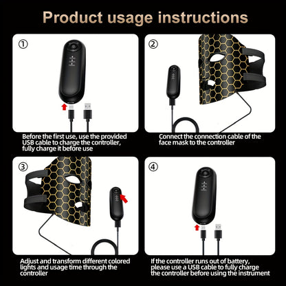 7-Color LED Facial Beauty Device – Multi-Mode Strap for Home Skincare
