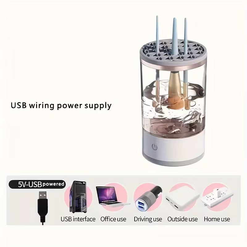 USB Plug Portable Electric Makeup Brush Cleaner With Rubber Makeup Machine
