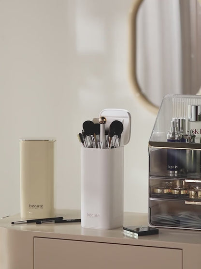 Multifunctional Countertop Brush Holder with Adjustable Compartments